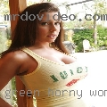 Green horny woman